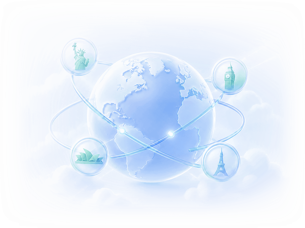 Server locations map